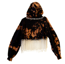 Upcycled Bleached Crystal Drip Cropped Hoodie *one-of-a-kind*