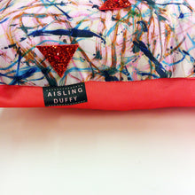 Red Glitter HandMade Printed Cushion *one-of-a-kind*