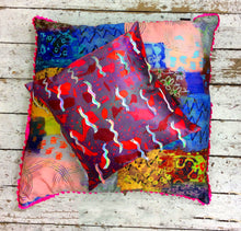 ZigZag Holographic Sequin HandMade Printed Cushion *one-of-a-kind*